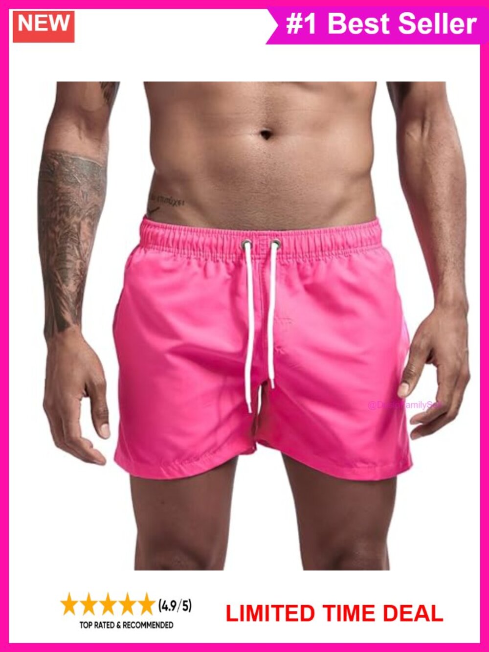 Quick Dry Swim Trunks with Mesh Lining and Pockets